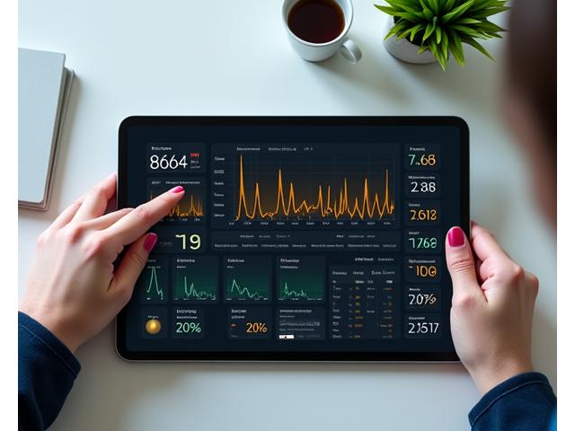Complex data visualization on a tablet displaying various health metrics, representing advanced lifestyle systems.