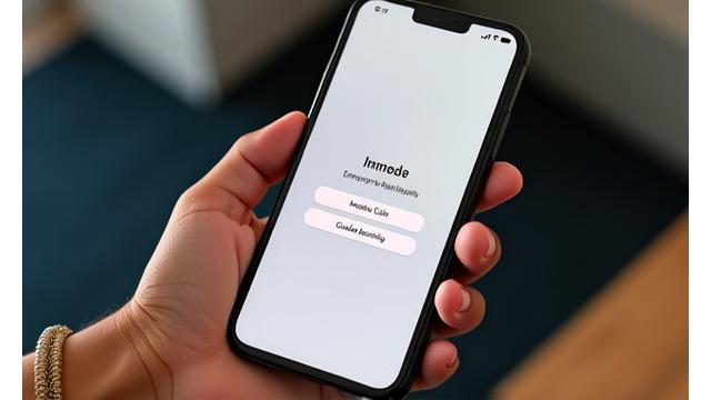Smartphone displaying an emergency mental health app with a simple, clear interface for immediate calm.
